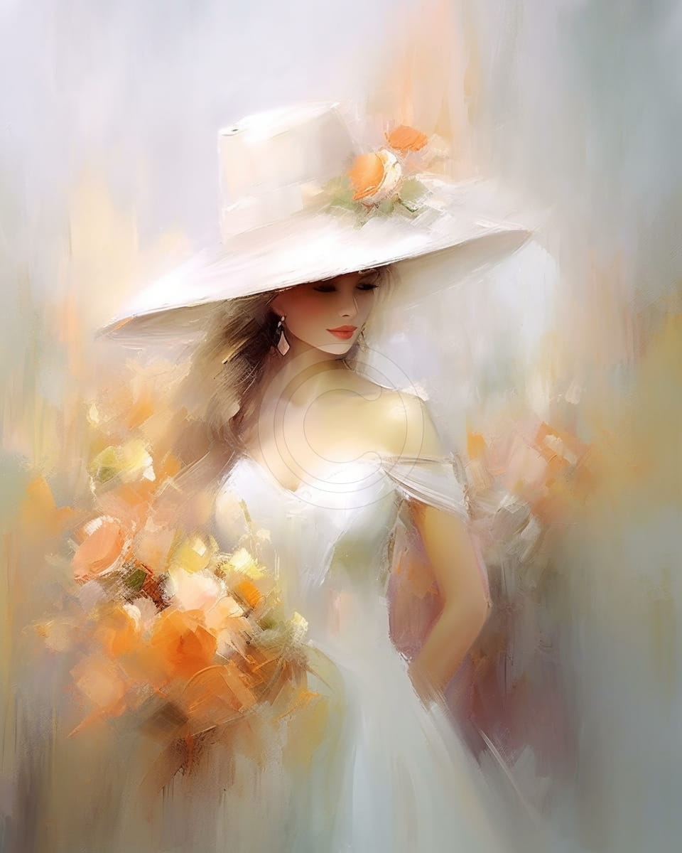 White Hat Woman Portrait