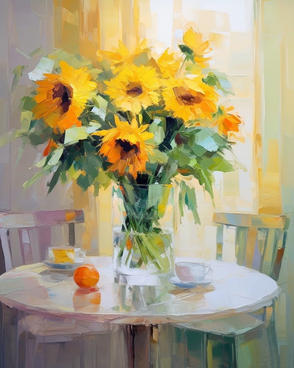 Impressionist sunflower