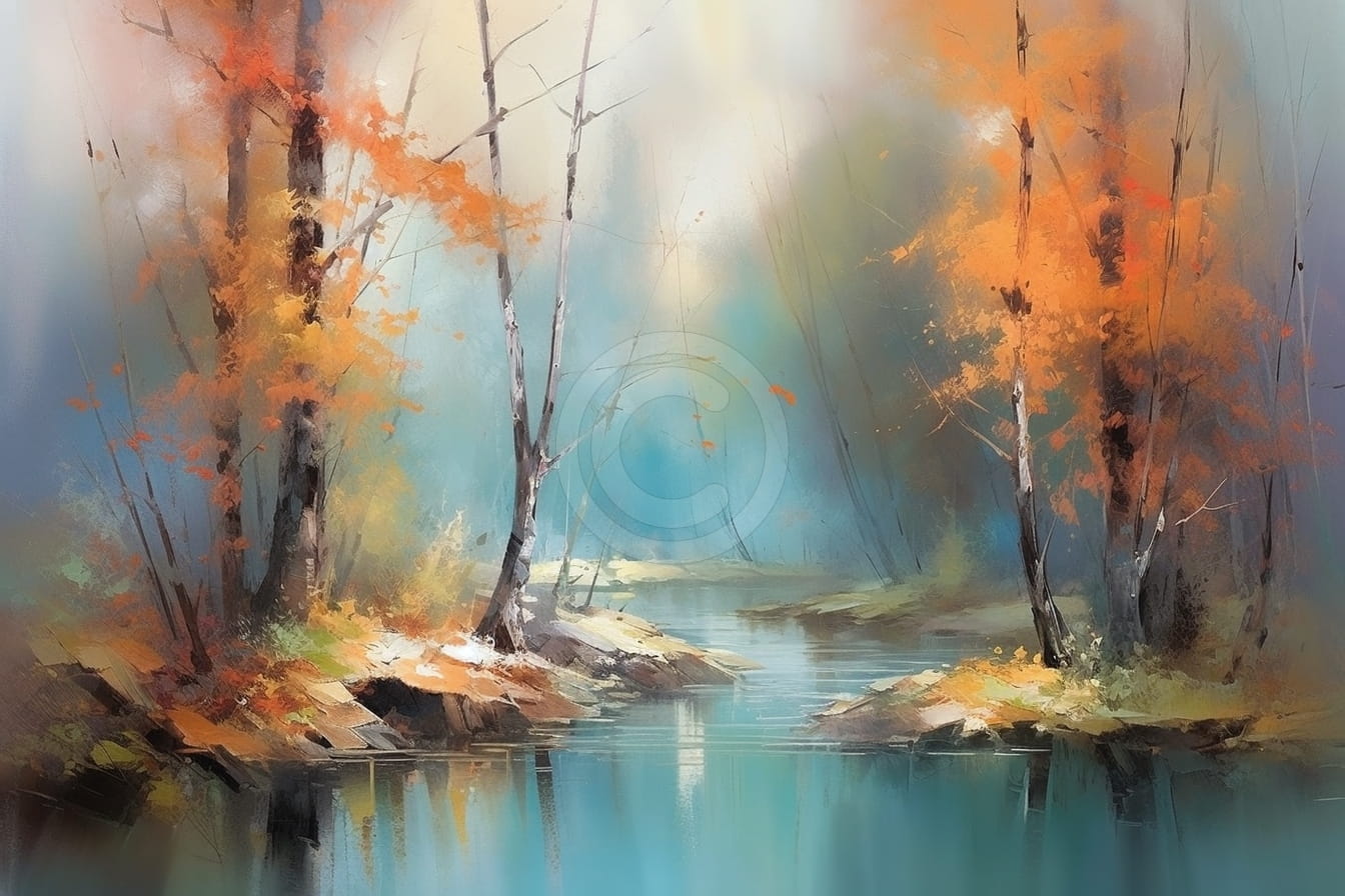 Autumn Landscape And River