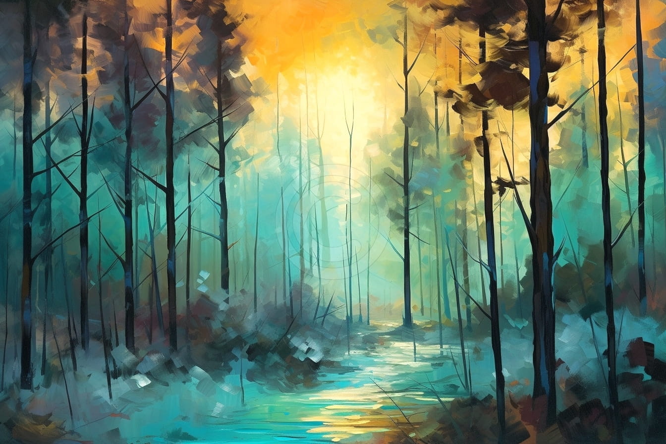 Forest At Sunset