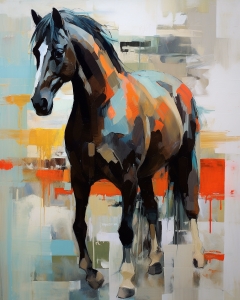 Abstract black horse