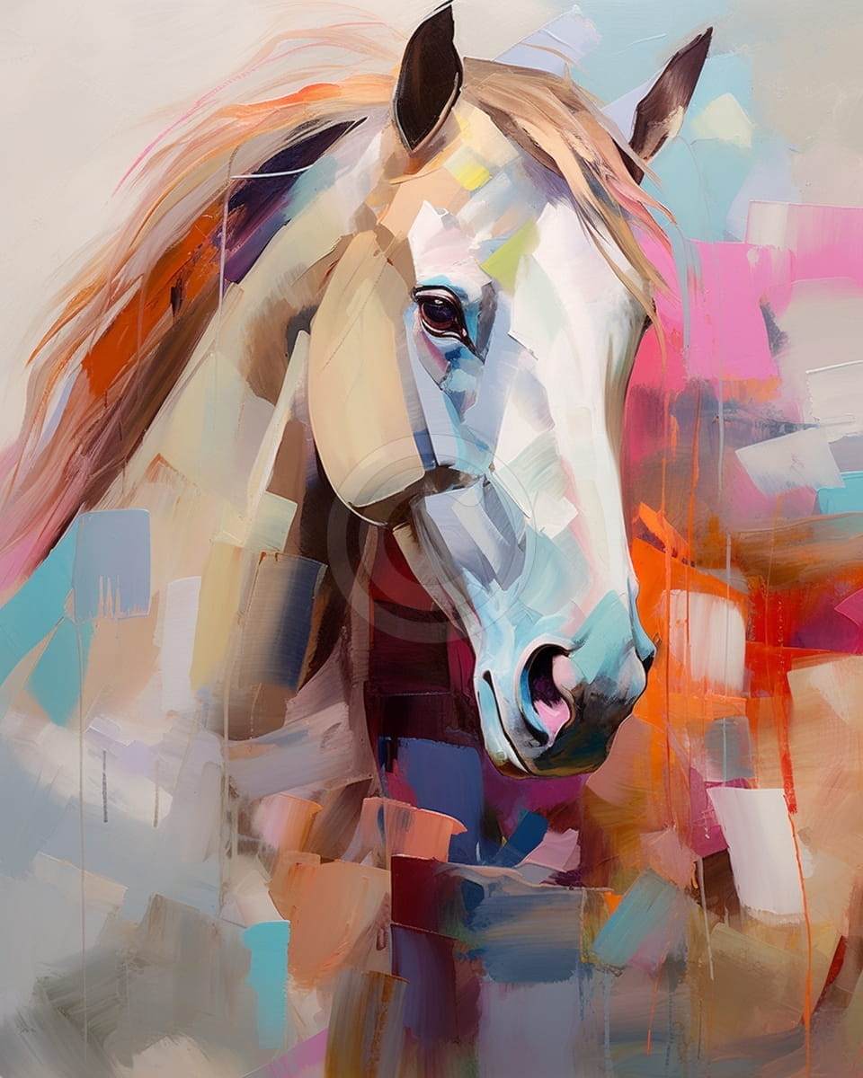 Abstract White Horse