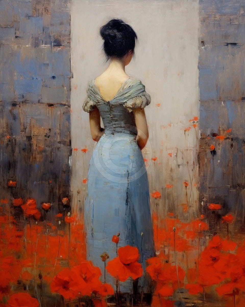 The woman with poppies