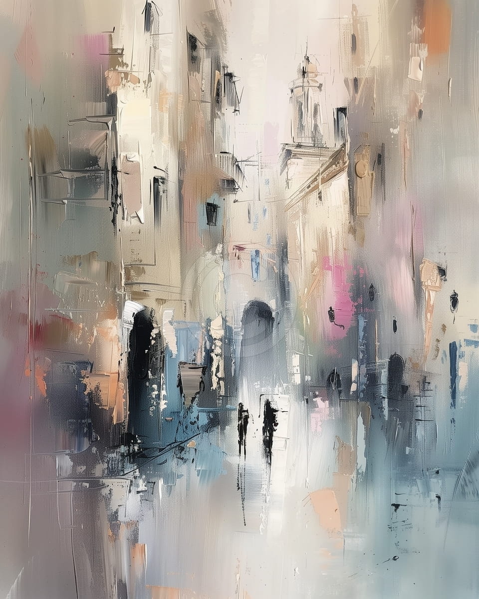 Calle Estrecha con Figuras