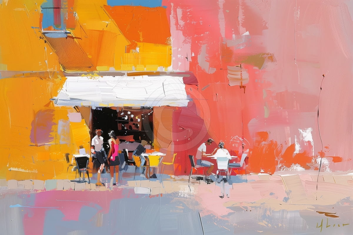 Café en Plein Air avec des Gens