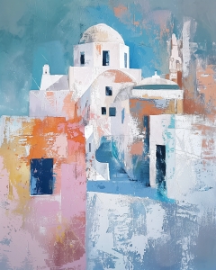 White Buildings with Domes in a Coastal Town