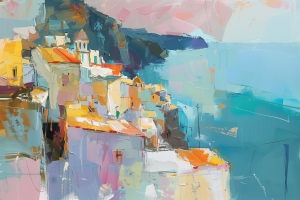 Coastal Village on a Cliffside