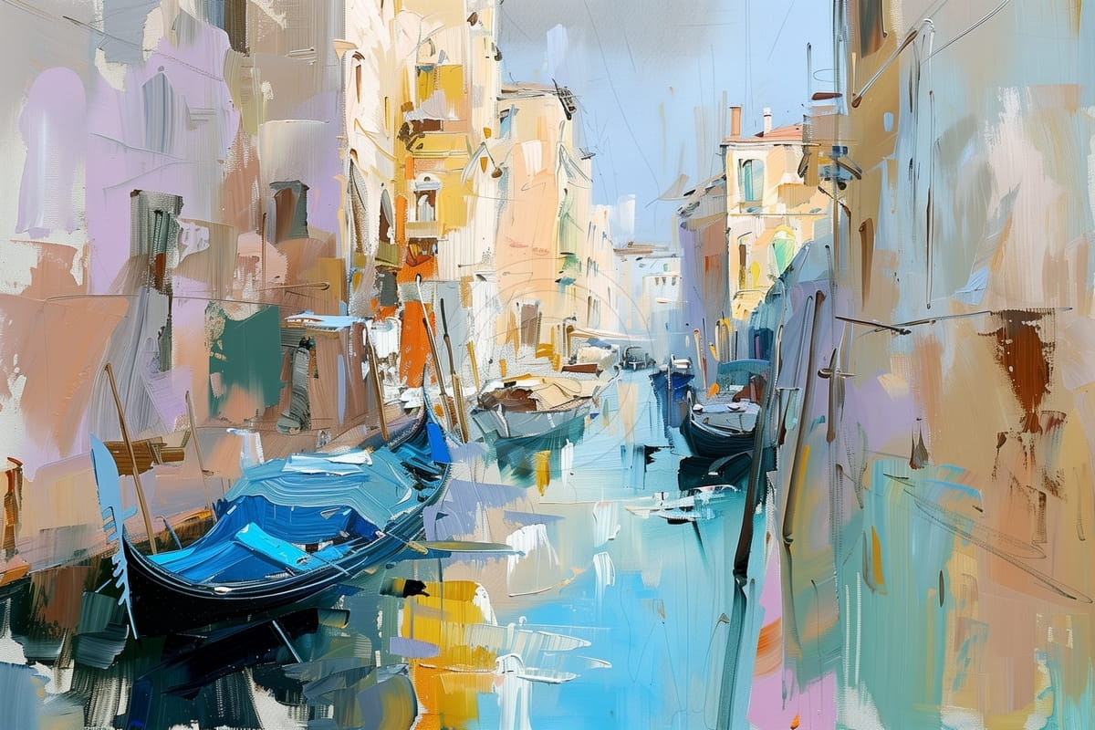 Gondoles sur un canal vénitien