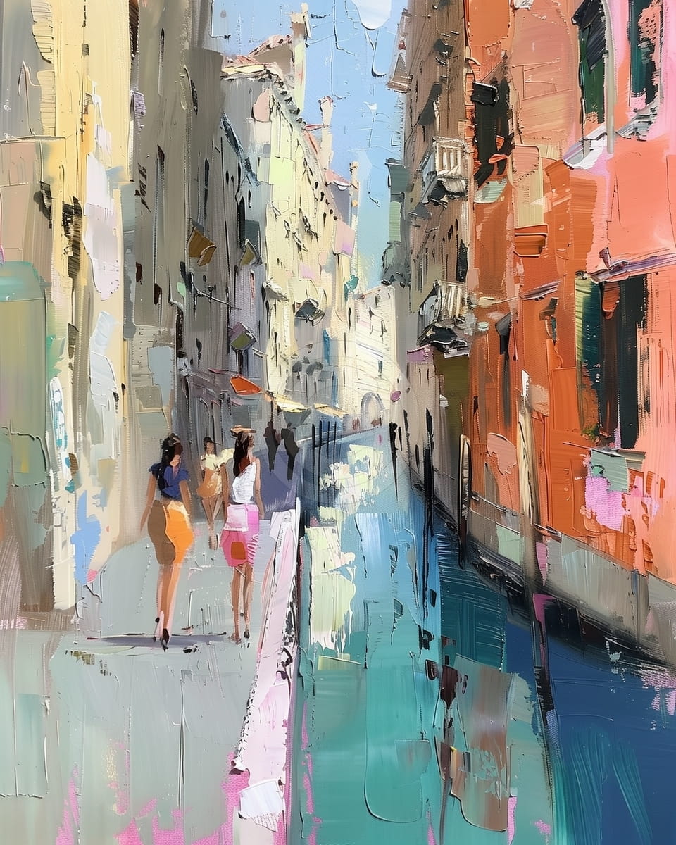 Paseando junto al canal en Venecia