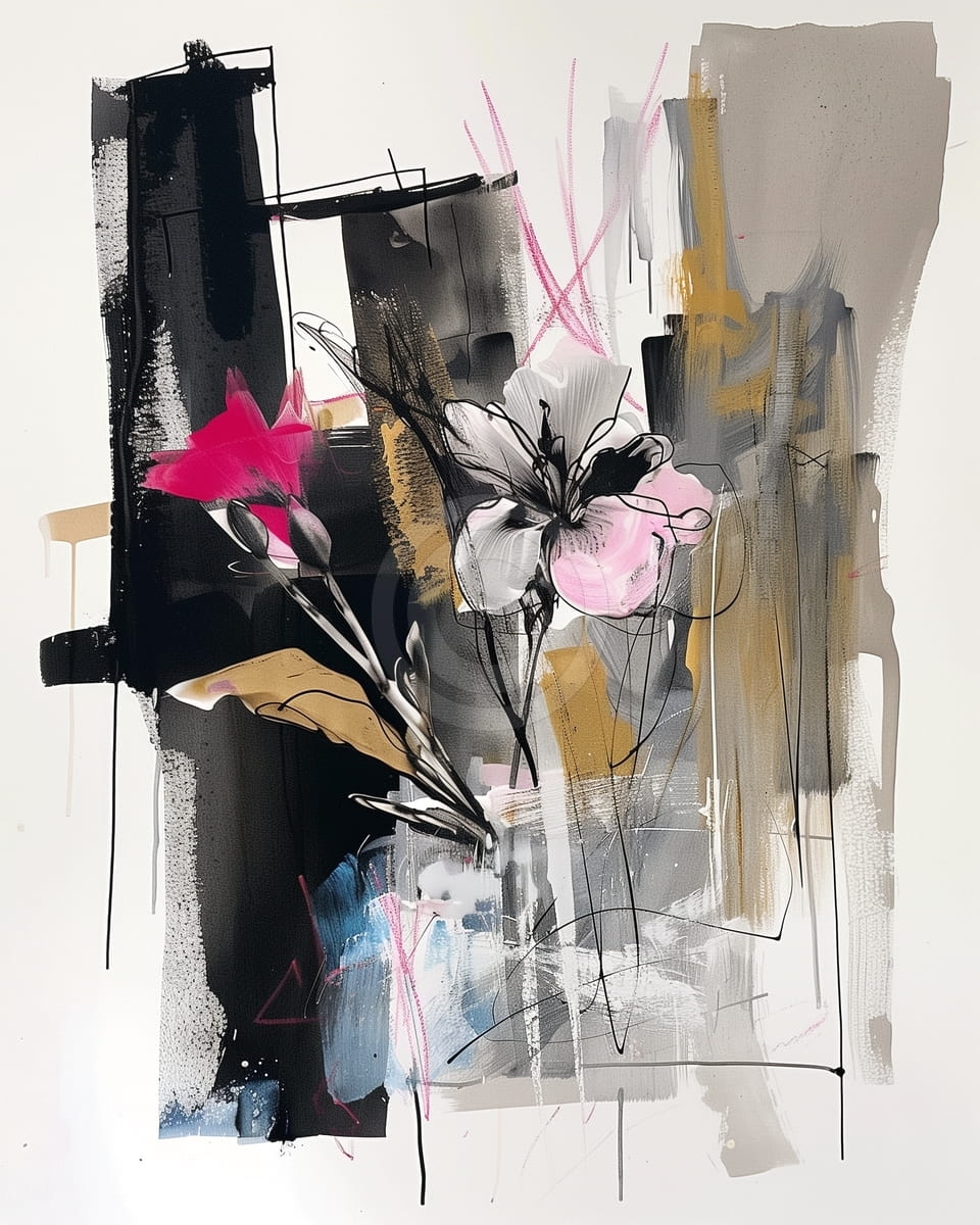 Abstract Flowers on Textured Background