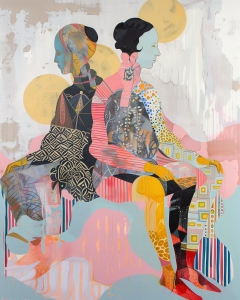 Doppelportr&auml;t mit Mustern