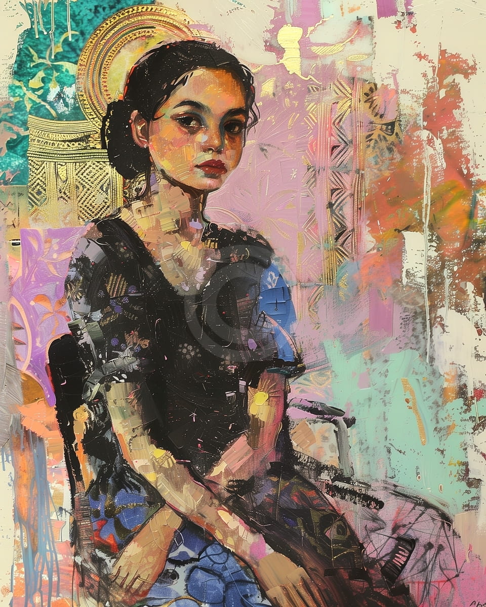 Seated Woman with Golden Halo