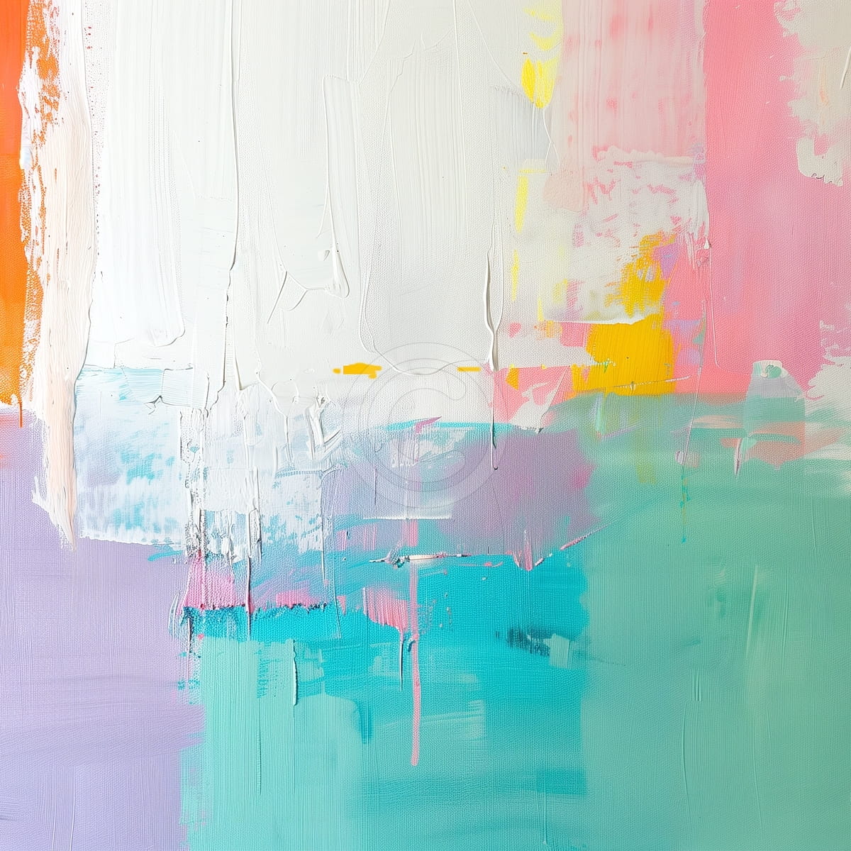 Couches de Blanc, Rose et Turquoise avec Bord Orange