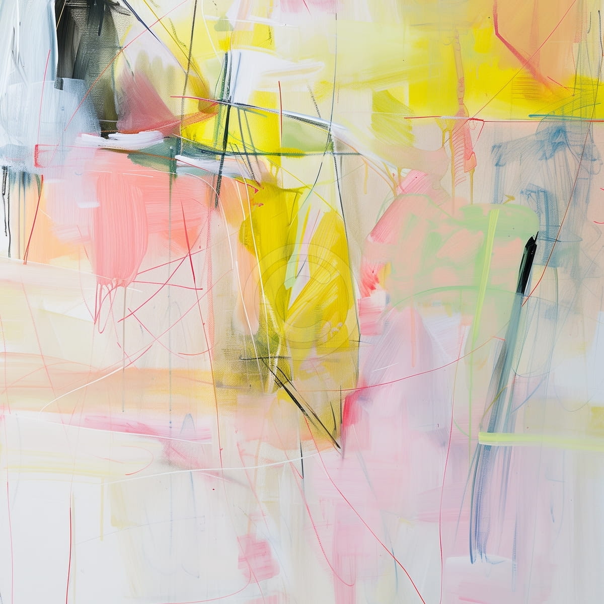 Capas Amarillas y Rosadas con Líneas Finas y Suaves Transiciones