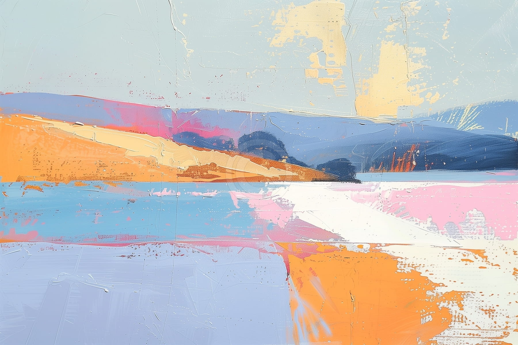 Lac Bleu avec Collines Jaunes