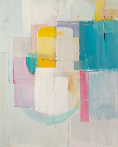 Blocchi pastello e verticale blu