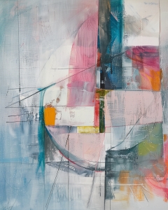 Curved Lines and Textured Color Fields