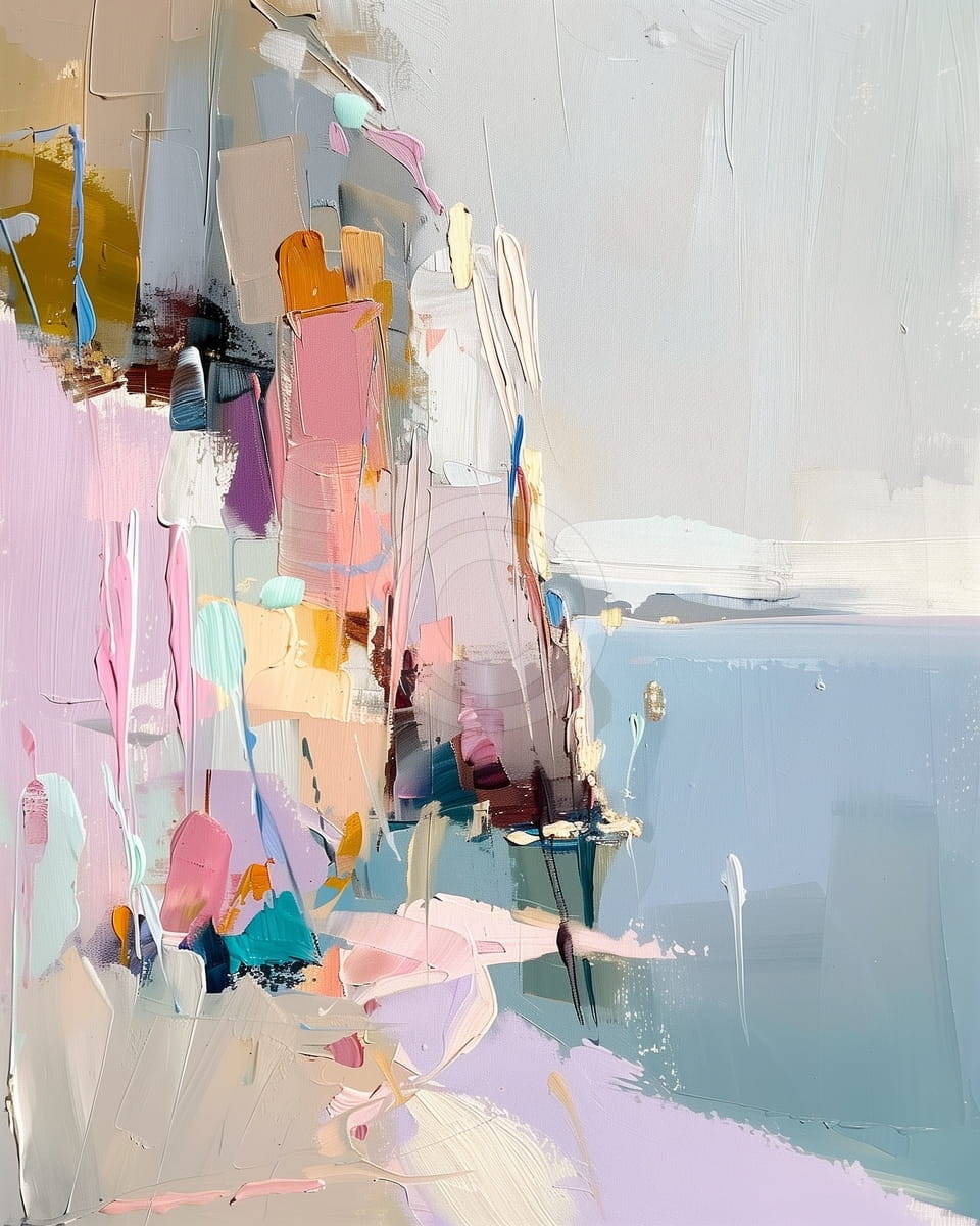 Abstract Coastline with Soft Colors