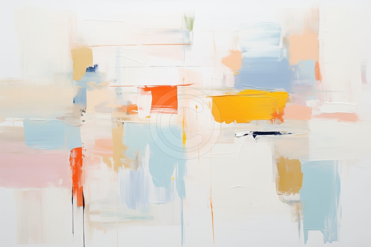 Touches Jaunes et Oranges sur Fond Pastel Clair