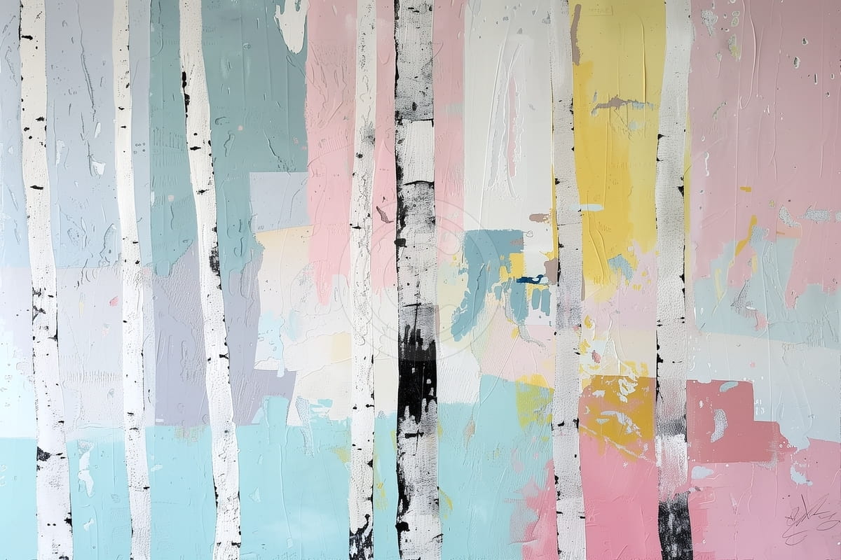 Betulle su Sfondo Astratto Pastello