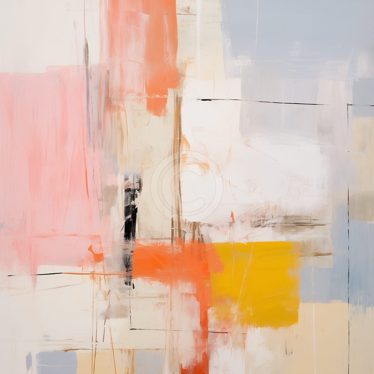 Vertikale Orange Linie mit Gelbem Block