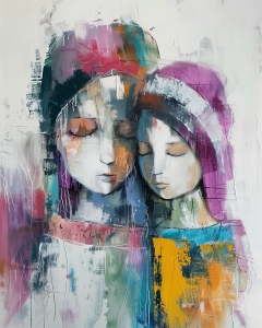 Two Figures with Closed Eyes