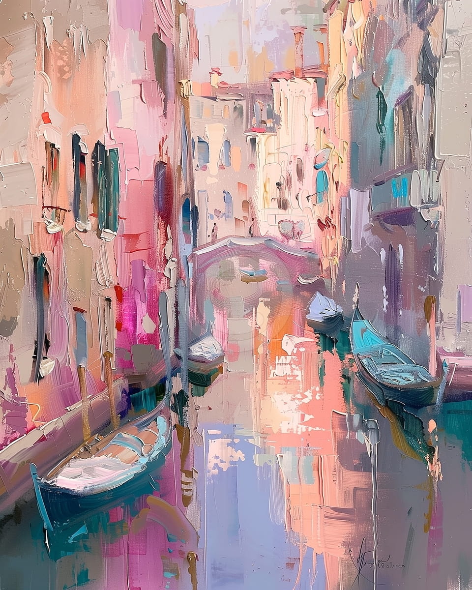 Reflejos suaves en un canal veneciano