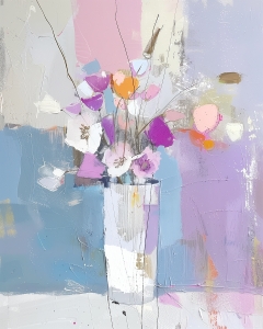 Fiori Delicati in un Bicchiere Alto