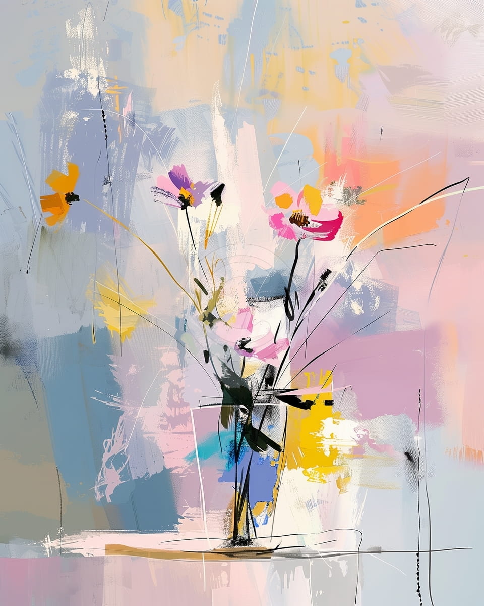 Fiori in un Vaso di Vetro