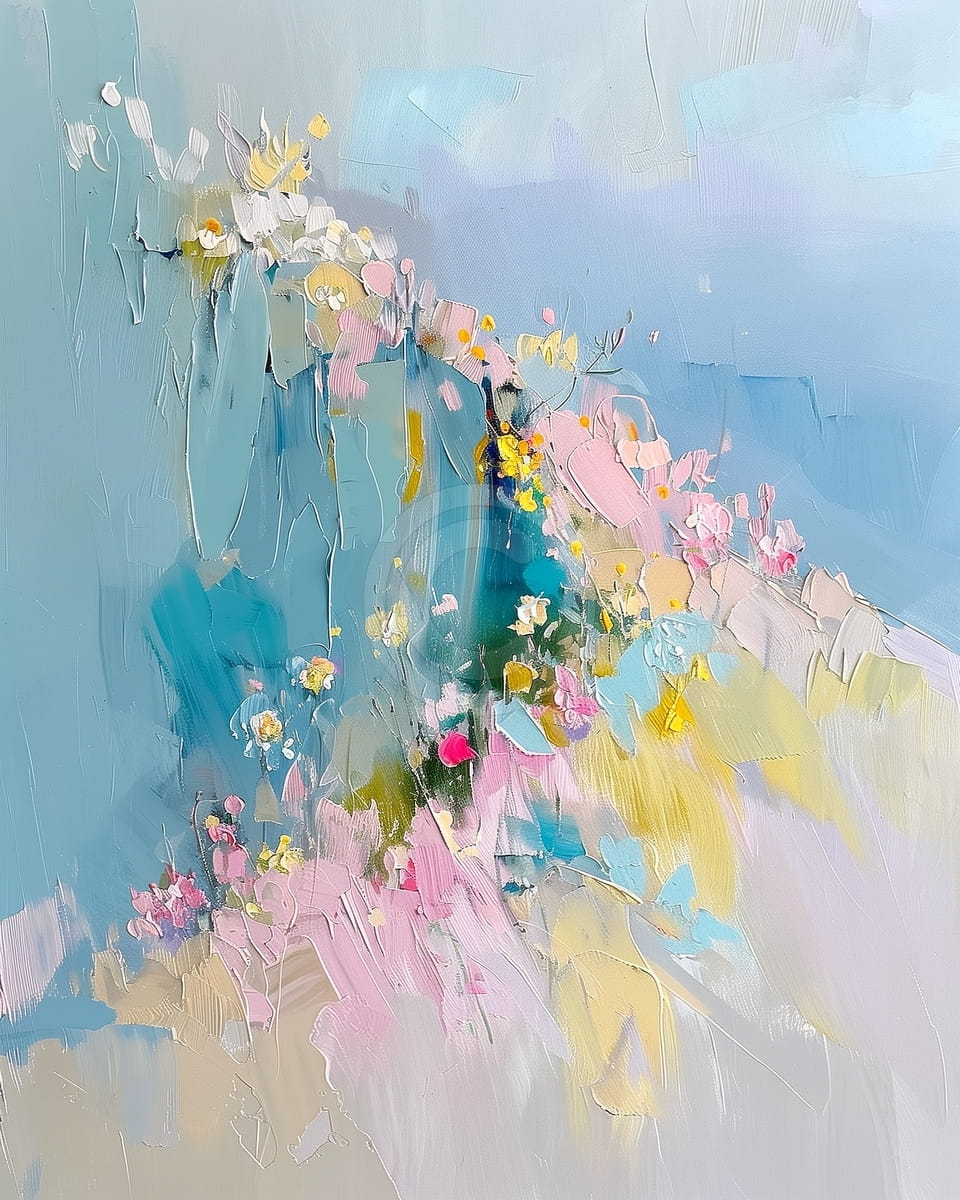Abstract Floral Hillside