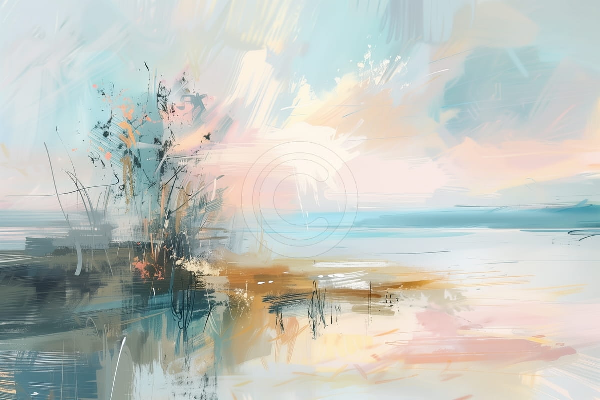 Abstract Shoreline at Sunrise