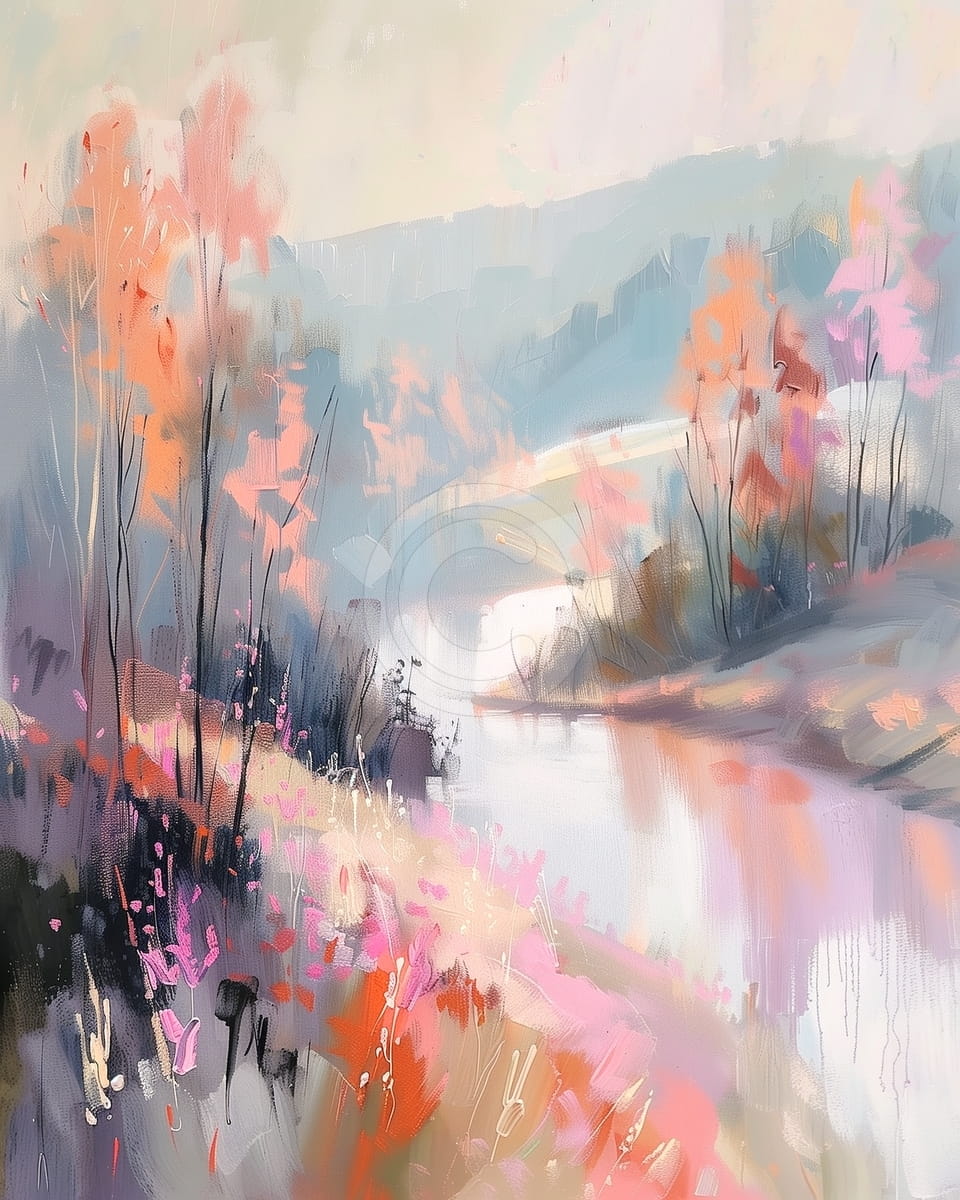 Ansia del Fiume con Colori Autunnali