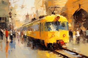 Tren Amarillo en la Estaci&oacute;n