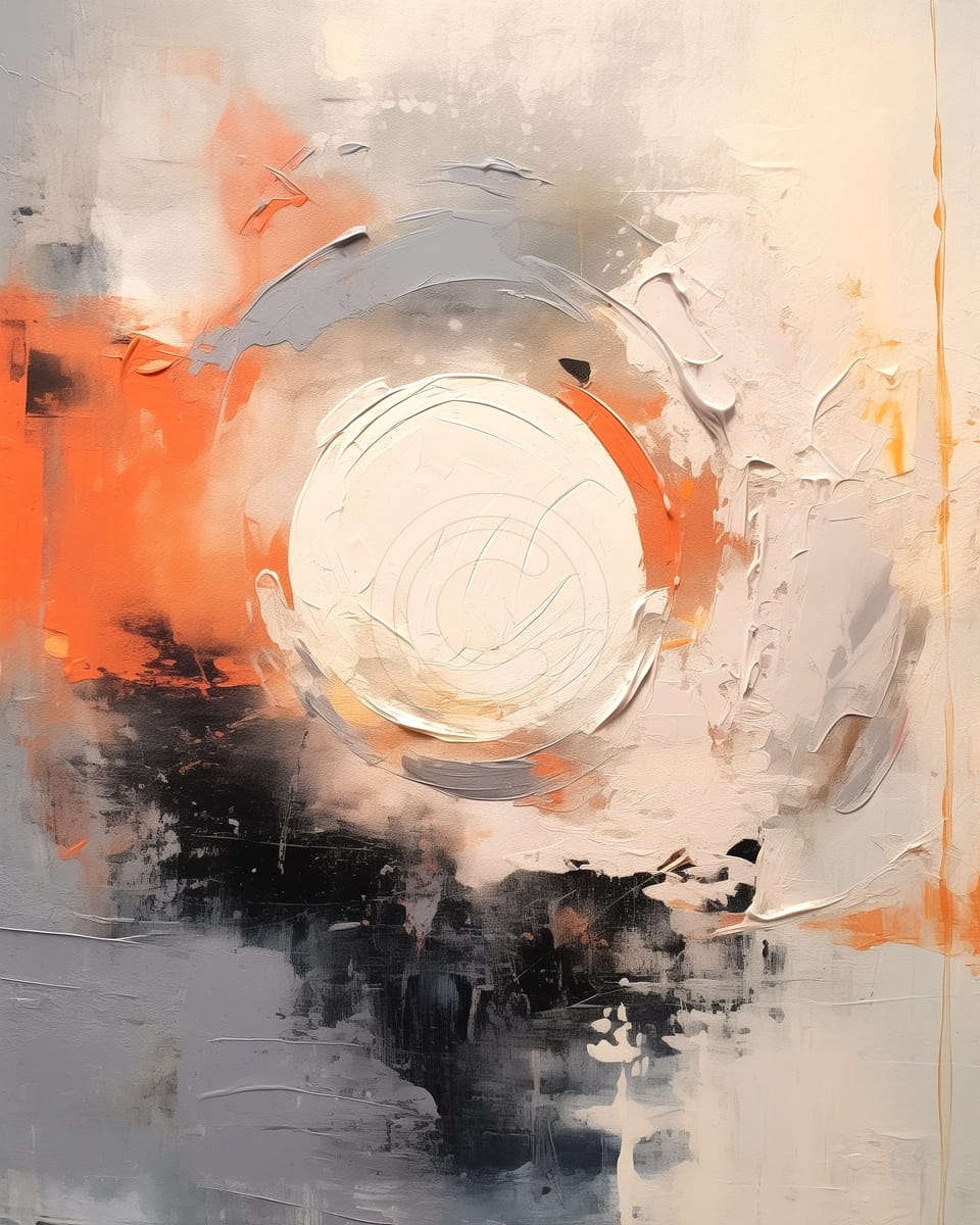 Kreisstruktur mit Orange und Grau