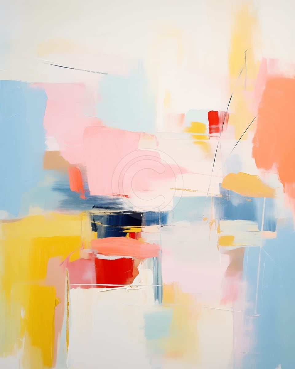 Pastellblöcke mit Rotem Akzent