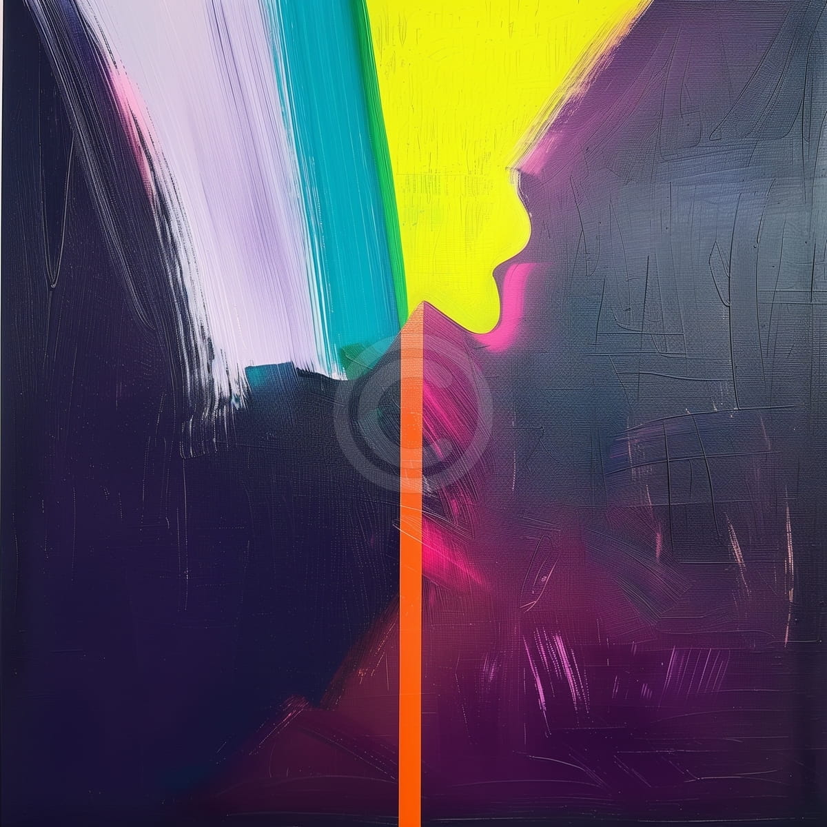 Neonlinie trennt Hell und Dunkel