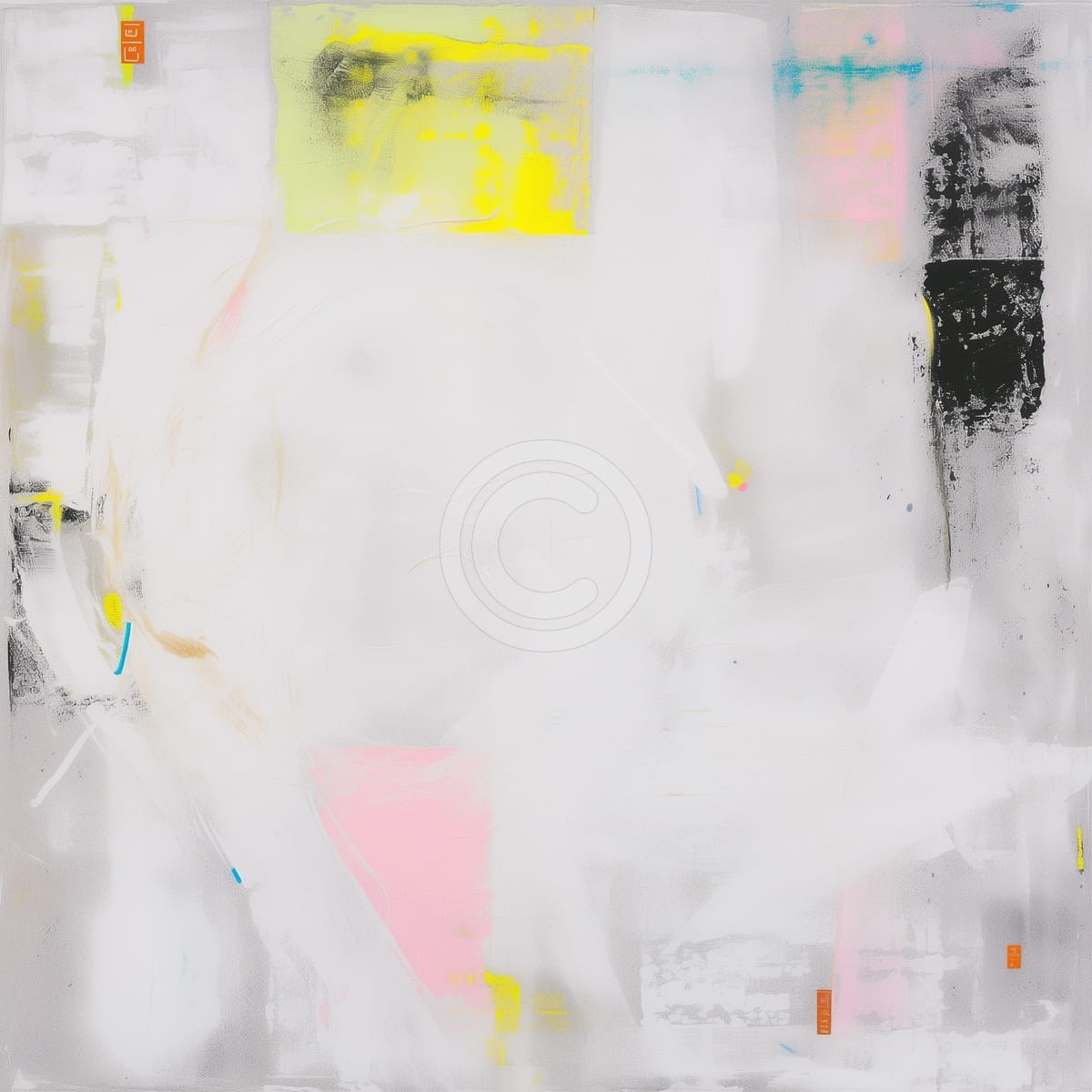 Weißer Raum mit Neonakzenten