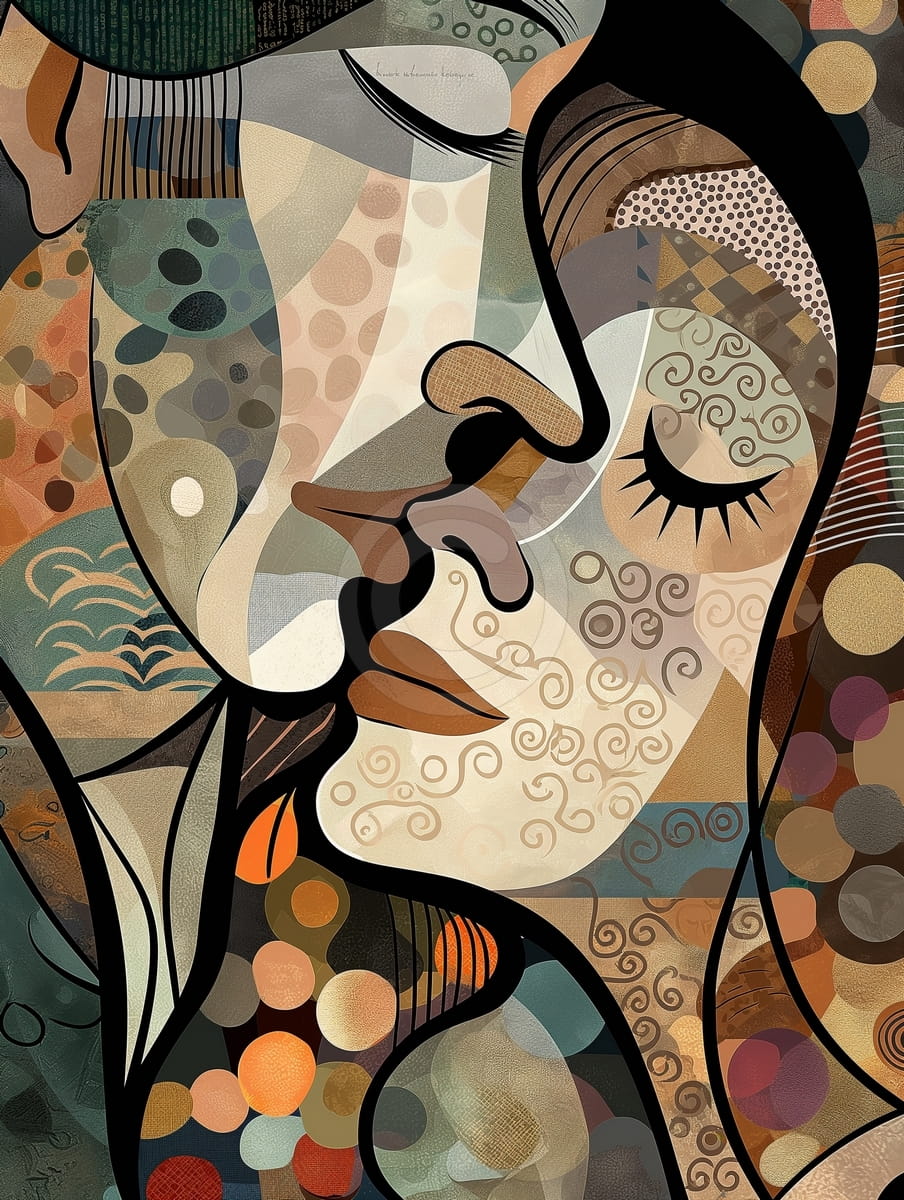 Baiser abstrait des amoureux