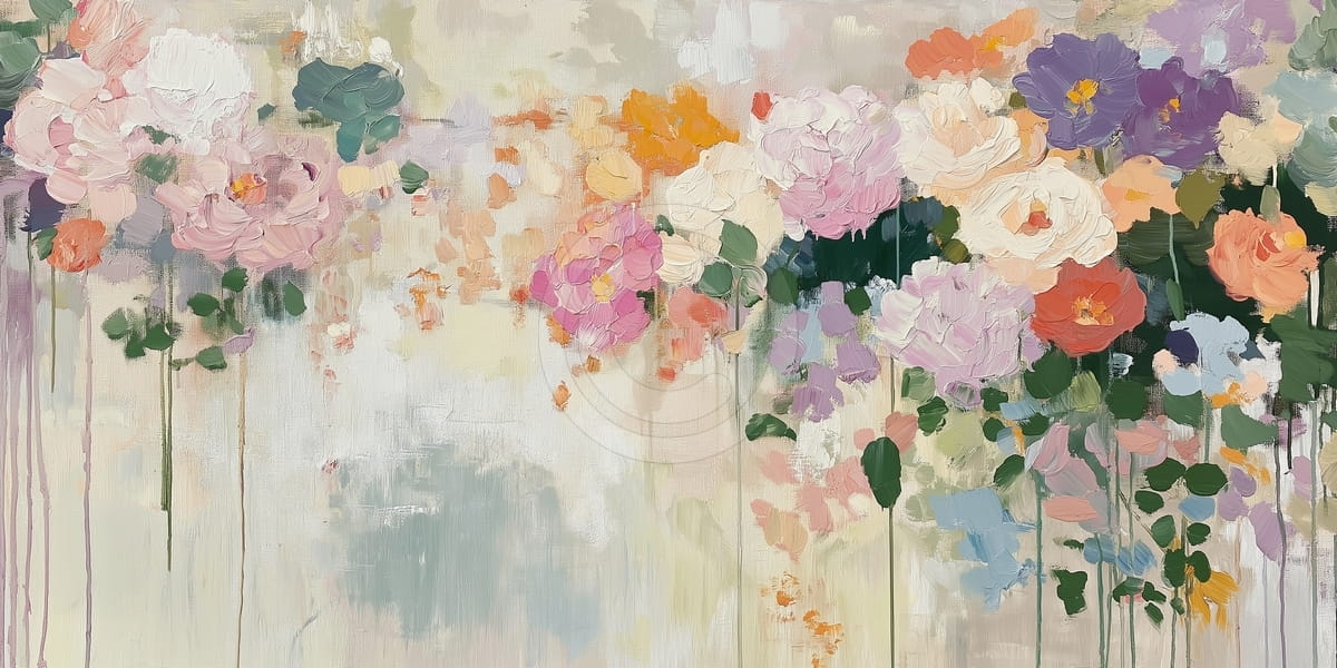 Colorful Flower Garden with Loose Brushstrokes