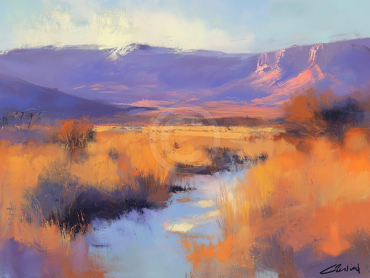 Curva del río en valle dorado