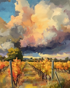 Vineyard at Sunset