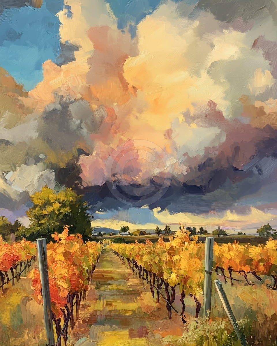 Vineyard at Sunset