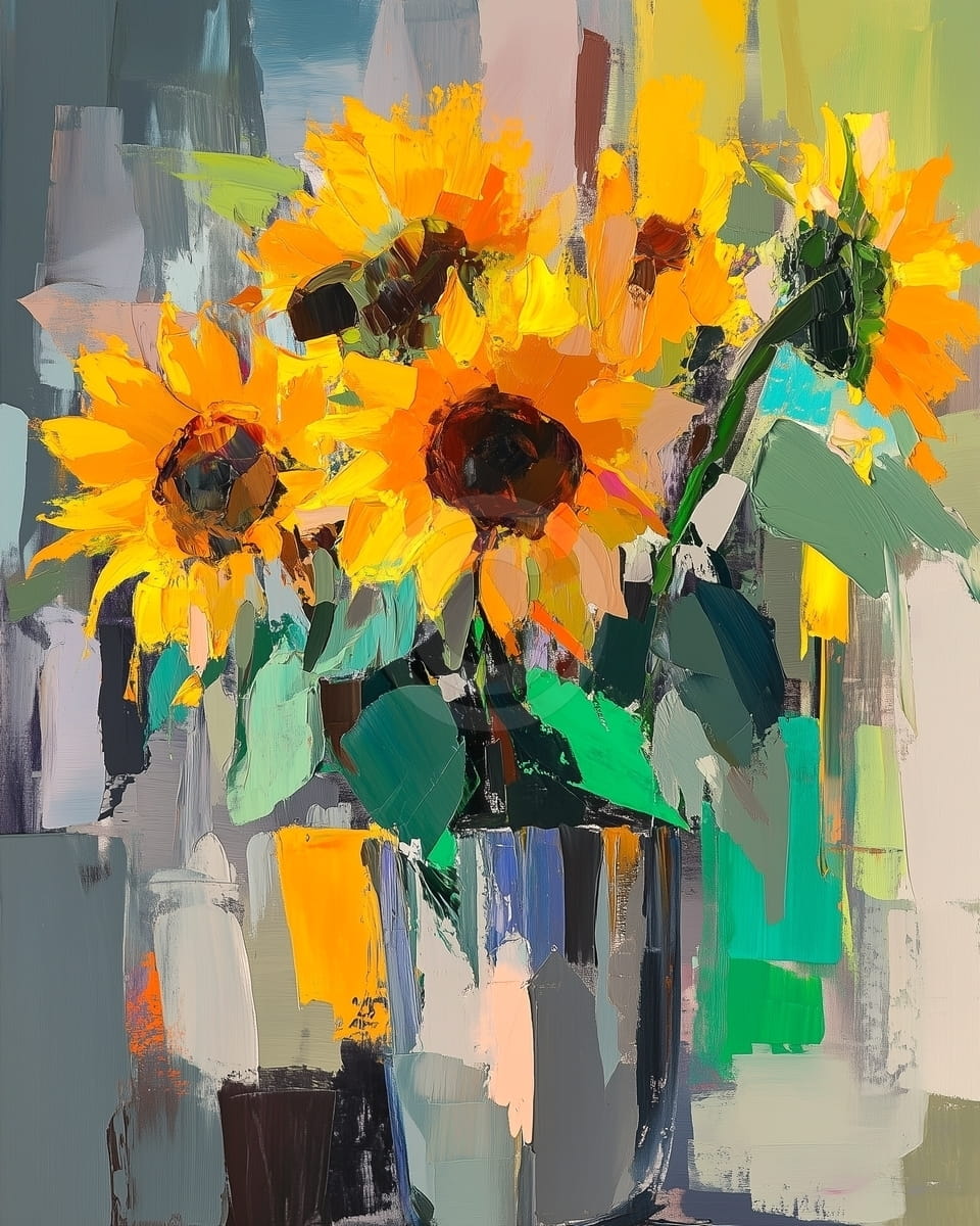 Girasoli in un Vaso di Vetro