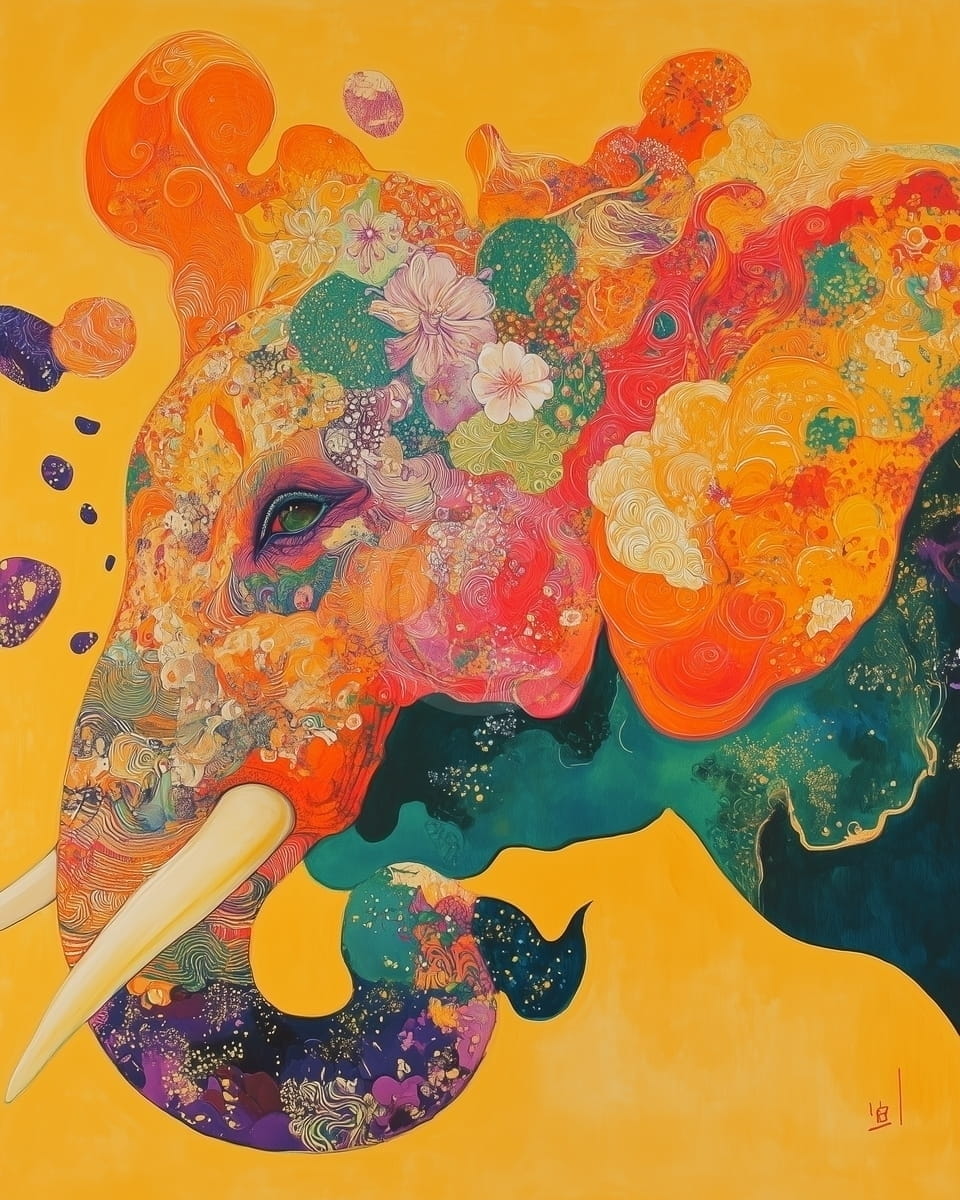 Un Elefante Floral Onírico