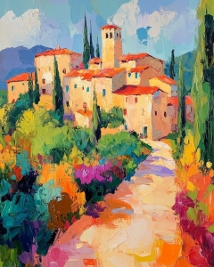 Pathway to a Tuscan Hilltop Village