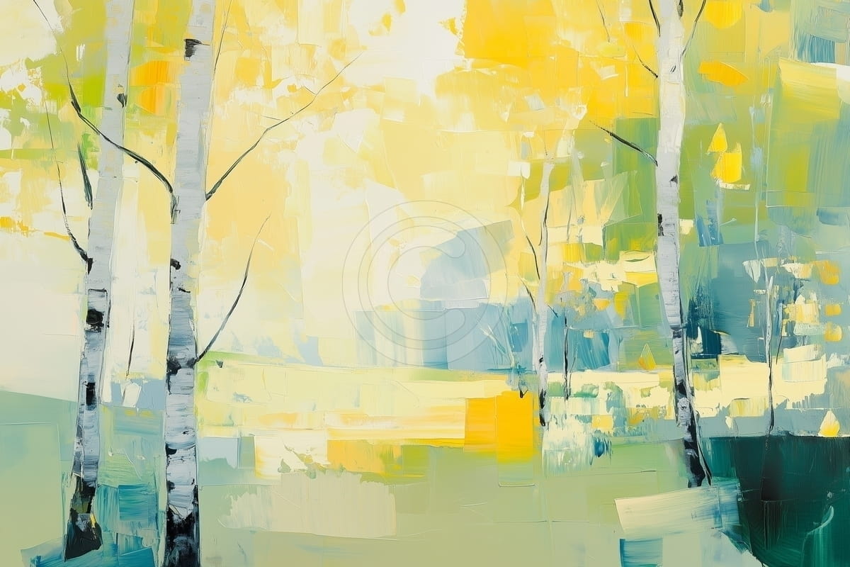 Birch Forest in Warm Light