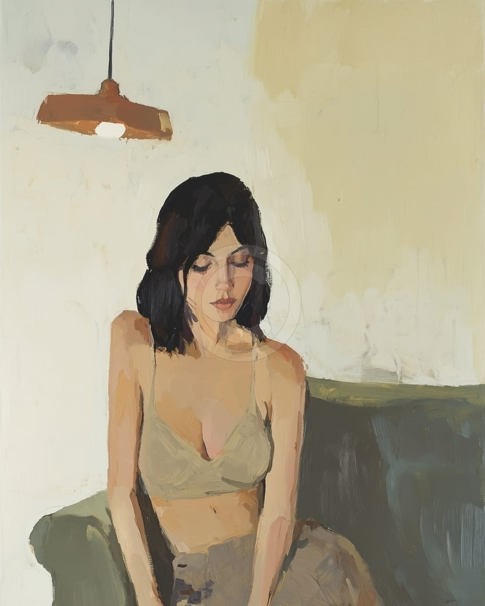 Quietude Under Light: A Woman in Thought