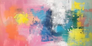 Color Blocks on Blurred Background