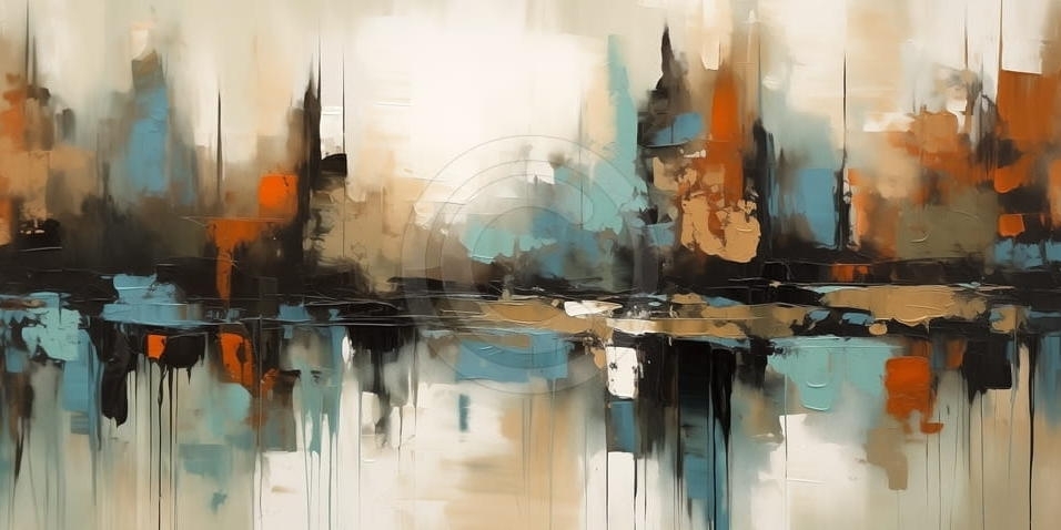 Abstract City Skyline Reflection