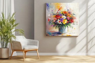 Quadro floreale impressionista decorazione da parete 1